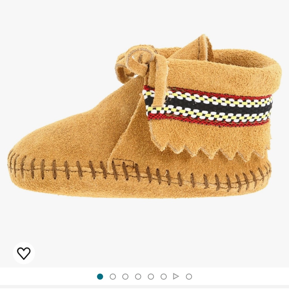 2 Pairs of Minnetonka bootiesOne Tan and One Brown.Infant size Size 6.Never worn